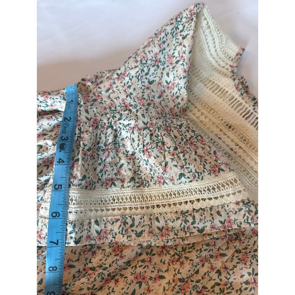 English Factory Floral Babydoll Mini Cottagecore Dress Crochet Lace Detail XS - Picture 7 of 9